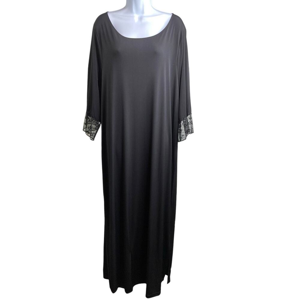Ulla Popken Women's Black‎ Relaxed Fit Maxi Dress Size 16/18 Minimalist Witchy